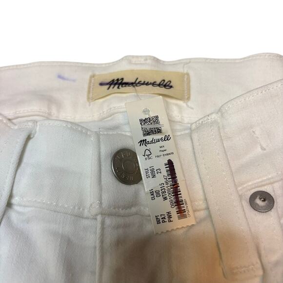 Madewell White Kick Out Crop Jeans 23 Mid Rise Ankle Flare Denim NWT - Picture 8 of 10